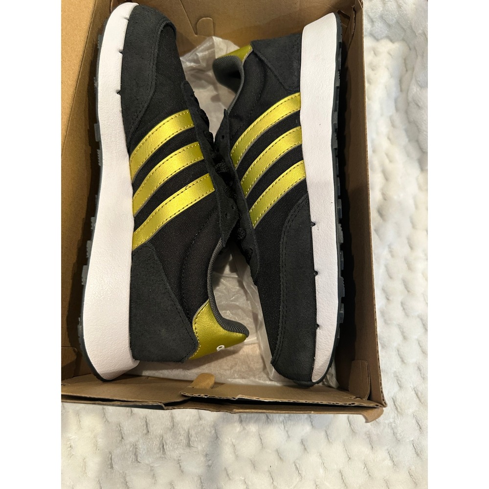 Adidas Run 60s 2.0 Womens Sneakers Black Gold GX1714 Running Shoes Size 7 - Picture 4 of 8